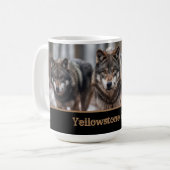 Yellowstone Wolves Coffee Mok (Voorkant links)