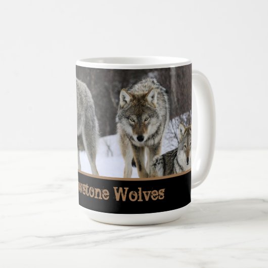 Yellowstone Wolves Coffee Mok (Voorkant rechts)
