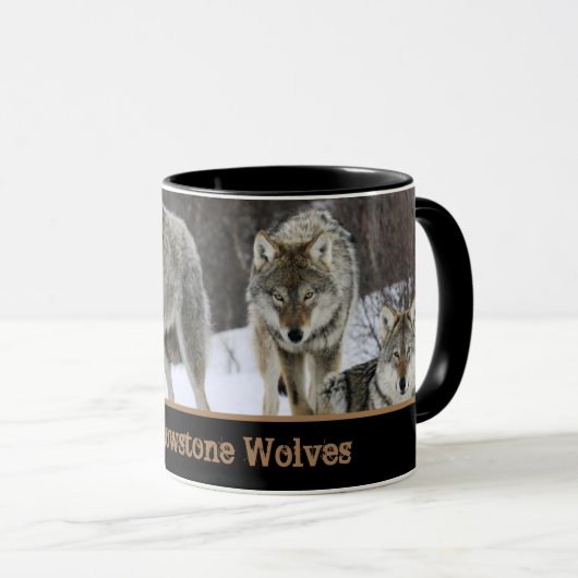 Yellowstone Wolves Coffee Mok Two-Tone (Voorkant rechts)