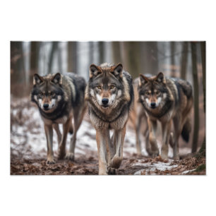 Yellowstone Wolves Fotoprint Foto Afdruk