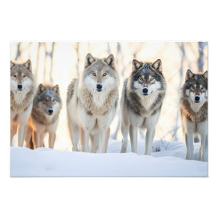 Yellowstone Wolves Fotoprint Foto Afdruk
