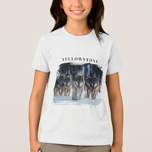 Yellowstone Wolves Kinder Tri-Blend Shirt (Voorkant)