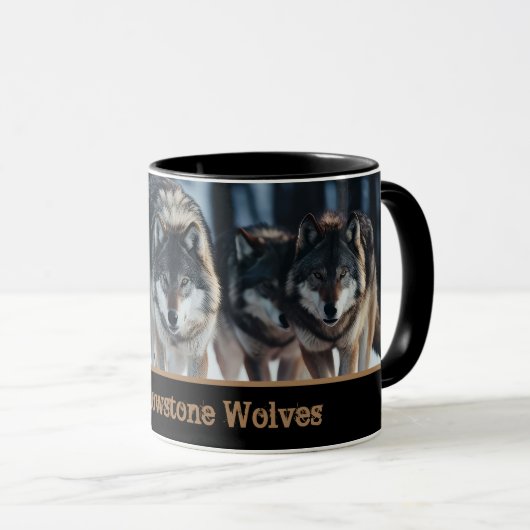 Yellowstone Wolves Koffie Mok Two-Tone (Voorkant rechts)