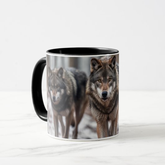 Yellowstone Wolves Koffie Mok Two-Tone (Voorkant links)
