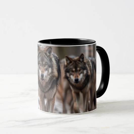 Yellowstone Wolves Koffie Mok Two-Tone (Voorkant rechts)