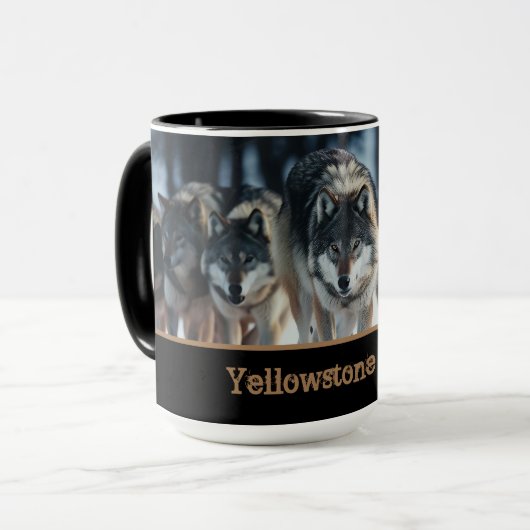 Yellowstone Wolves Koffie Mok Two-Tone (Voorkant links)