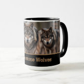 Yellowstone Wolves Koffie Mok Two-Tone (Voorkant rechts)