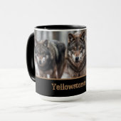 Yellowstone Wolves Koffie Mok Two-Tone (Voorkant links)
