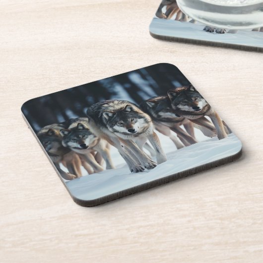 Yellowstone Wolves Onderzetter Set (Linkerzijde)