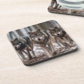 Yellowstone Wolves Onderzetter Set (Linkerzijde)