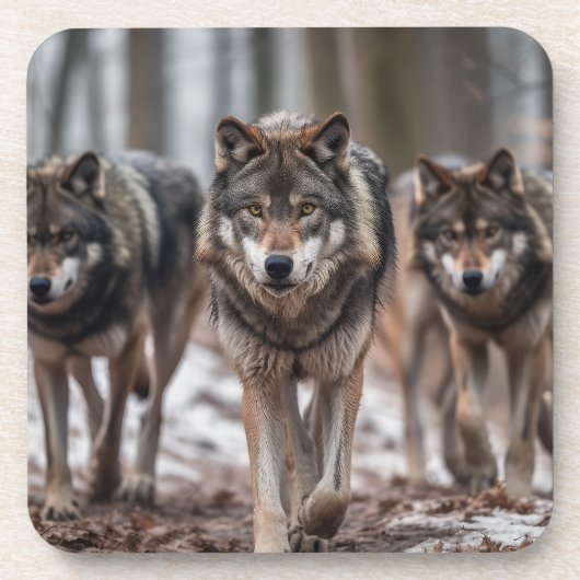 Yellowstone Wolves Onderzetter Set (Voorkant)