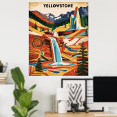 Yellowstone Wonders Poster (Thuiskantoor)