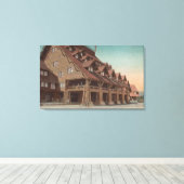Yellowstone, WY - Entrance Old Faithful Inn Canvas Afdruk (Insitu (Houten vloer))