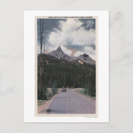Yellowstone, WY - Index & Pilot Peaks, Cooke Briefkaart (Voorkant)