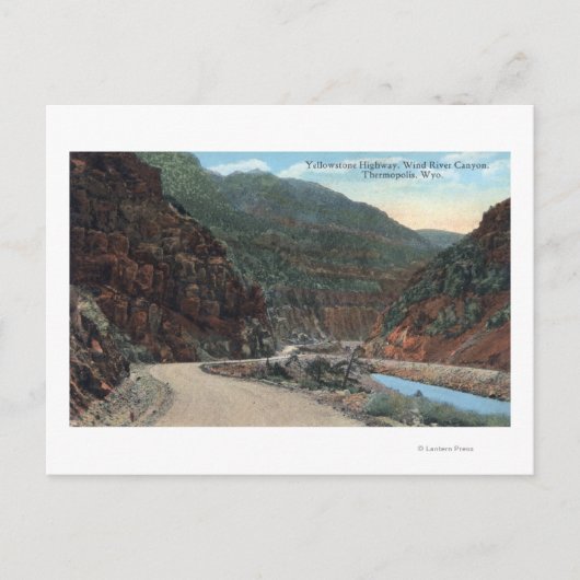 Yellowstone, WY - Yellowstone Highway and Wind 2 Briefkaart (Voorkant)