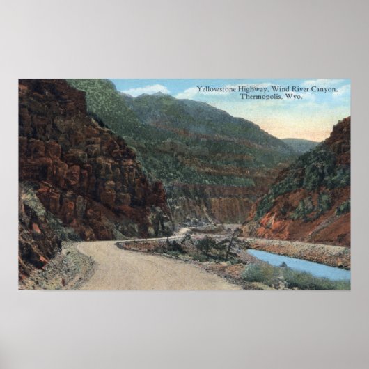 Yellowstone, WY - Yellowstone Highway and Wind 2 Poster (Voorkant)