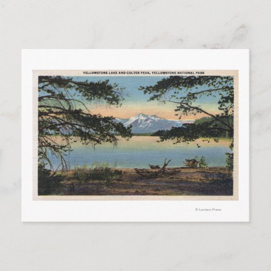 Yellowstone, WY - Yellowstone Lake en Colter Briefkaart (Voorkant)