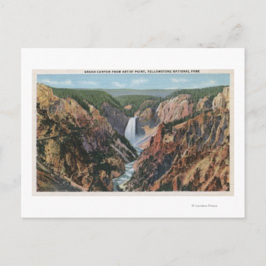 Yellowstone, WYfrom Artist's Point Briefkaart (Voorkant)