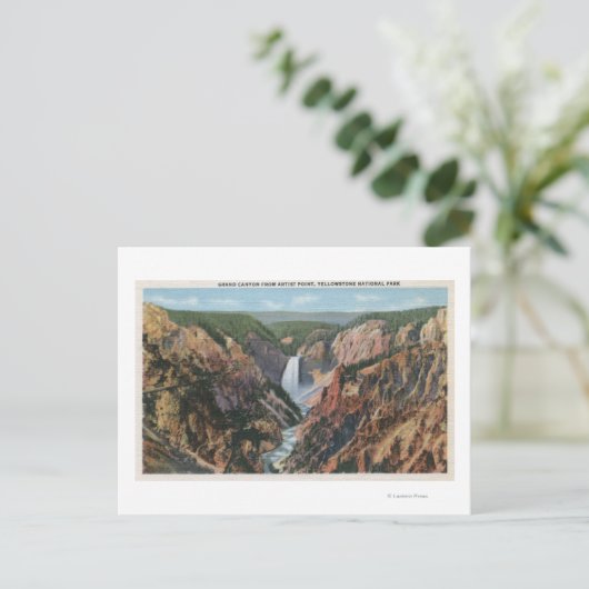 Yellowstone, WYfrom Artist's Point Briefkaart (Staand voorkant)