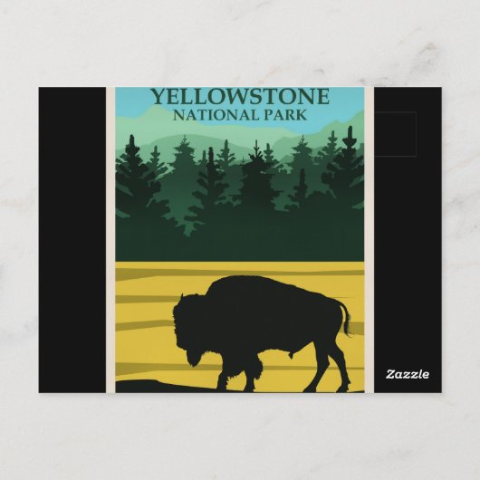 Yellowstone, Wyoming Reisposter Briefkaart (Achterkant)