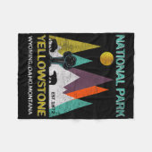 Yellowstone Wyoming Us National Park Camping Hikin Fleece Deken (Voorkant (Horizontaal))