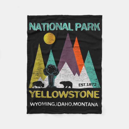 Yellowstone Wyoming Us National Park Camping Hikin Fleece Deken (Voorkant)