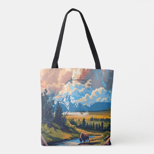 Yellowstone Wyoming USA  kunst Tote Bag (Achterkant)