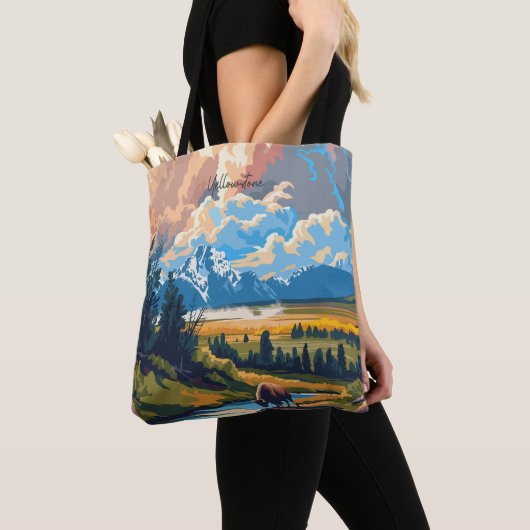 Yellowstone Wyoming USA  kunst Tote Bag (Dichtbij)