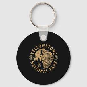 Yellowstone Wyoming Wolf Natuur Wandeling Buitensh Sleutelhanger