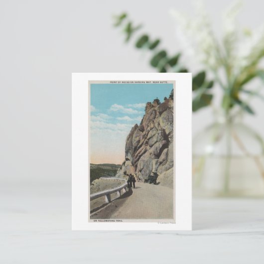 Yellowstone, WYVacationers, oude auto, nabij Briefkaart (Staand voorkant)