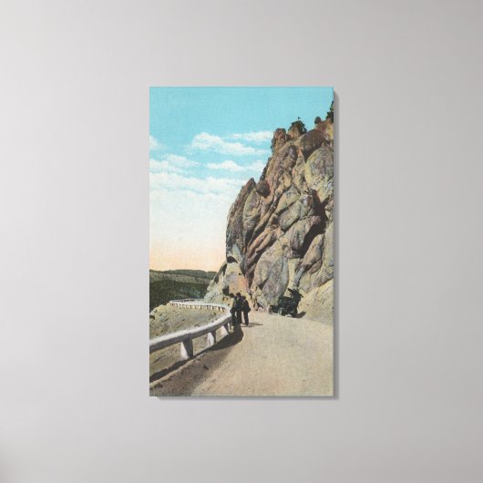 Yellowstone, WYVacationers, oude auto, nabij Canvas Afdruk (Voorkant)