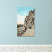 Yellowstone, WYVacationers, oude auto, nabij Canvas Afdruk (Insitu (Houten vloer))