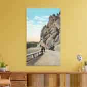 Yellowstone, WYVacationers, oude auto, nabij Canvas Afdruk (Insitu (Woonkamer))