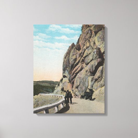 Yellowstone, WYVacationers, oude auto, nabij Canvas Afdruk (Voorkant)