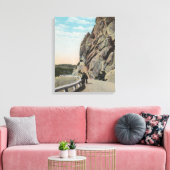 Yellowstone, WYVacationers, oude auto, nabij Canvas Afdruk (Insitu (Woonkamer))