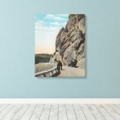 Yellowstone, WYVacationers, oude auto, nabij Canvas Afdruk (Insitu (Houten vloer))