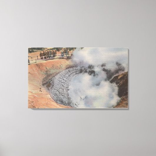 Yellowstone, WYView of Crater of Mud Volcano Canvas Afdruk (Voorkant)