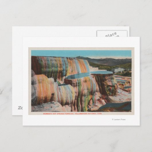 Yellowstone, WYView of Mammoth Hot Springs Briefkaart (Voorkant / Achterkant)
