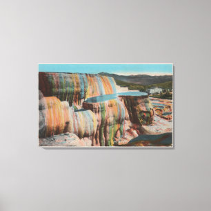 Yellowstone, WYView of Mammoth Hot Springs Canvas Afdruk