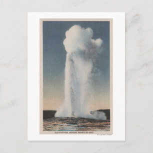 Yellowstone, WYView of Old Faithful Erupting Briefkaart