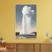 Yellowstone, WYView of Old Faithful Erupting Canvas Afdruk (Insitu (Woonkamer))