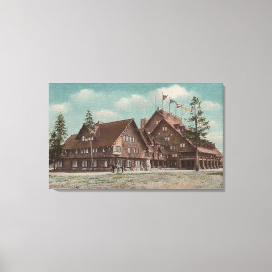 Yellowstone, WYView of Whole Old Faithful Inn Canvas Afdruk (Voorkant)