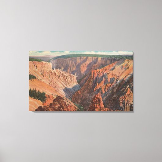 Yellowstone, WYView of Yellowstone Canyon Canvas Afdruk (Voorkant)