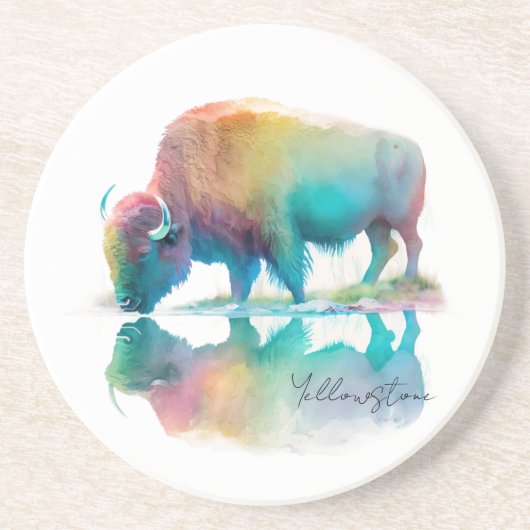 Yellowstone Zandsteen Coaster Bizon Onderzetter (Voorkant)