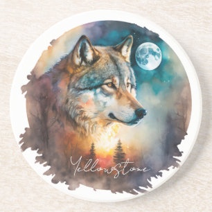 Yellowstone Zandsteen Coaster Wolf Onderzetter