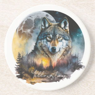 Yellowstone Zandsteen Coaster Wolf Onderzetter