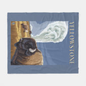 YellowstoneBison met ouderwets getrouw Fleece Deken (Voorkant (Horizontaal))