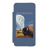 YellowstoneBison met ouderwets getrouw Incipio iPhone Portemonnee Hoesje (Voorkant Agenda)
