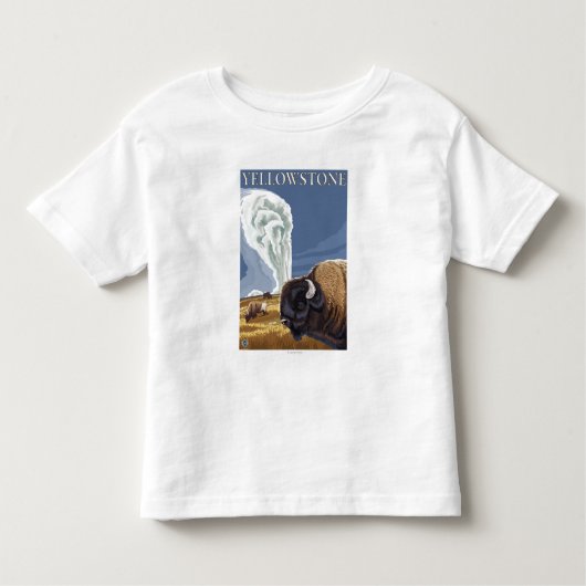 YellowstoneBison met ouderwets getrouw Kinder Shirts (Voorkant)