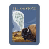 YellowstoneBison met ouderwets getrouw Magneet (Verticaal)